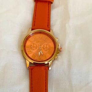 Leather wrist watch